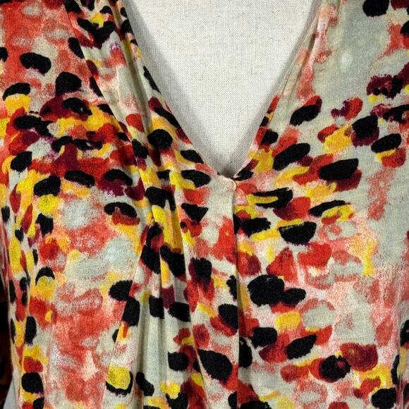 Simply Vera Vera Wang Large Top Abstract V-Neck Long Sleeve Stretch Lightweight - Picture 2 of 8